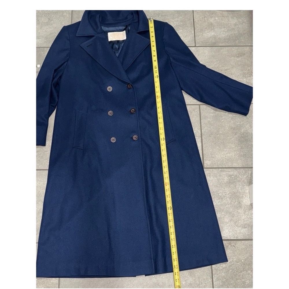 Pendleton VTG 60's Wool Overcoat Womens‎ 16 Indigo Blue Double Breasted USA T874 - Picture 10 of 16